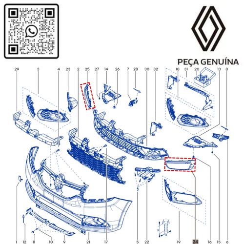 RN 57792R-K 620757792R KIT DIR-ESQ ACABAMENTO DO PARACHOQUE DIANT. SANDERO II STEPWAY 14.. 3